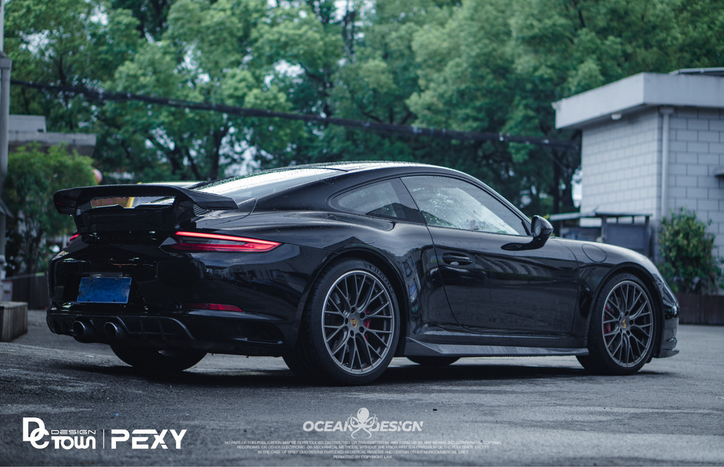Porsche 911 991.2 Ocean Design-Style Carbon Fiber Aero Kit – Front Lip, Side Skirts, Rear Lip, Wing