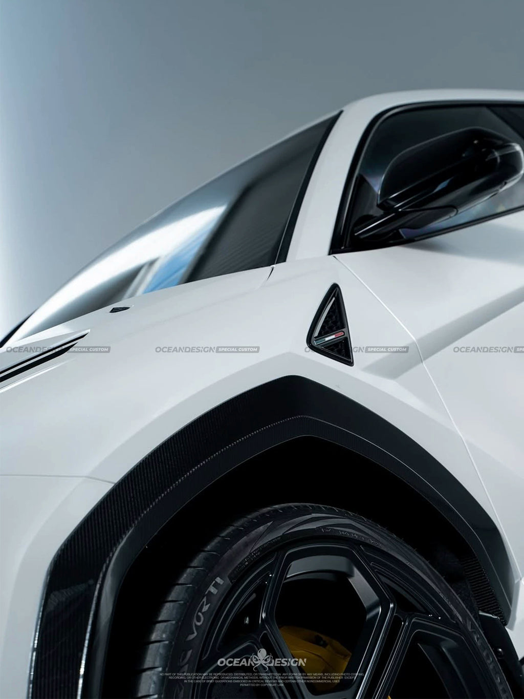 Lamborghini Urus S Ocean Design-Style Dry Carbon Fiber Aero Kit – Front Lip, Side Skirts, Wheel Arches, Hood & More
