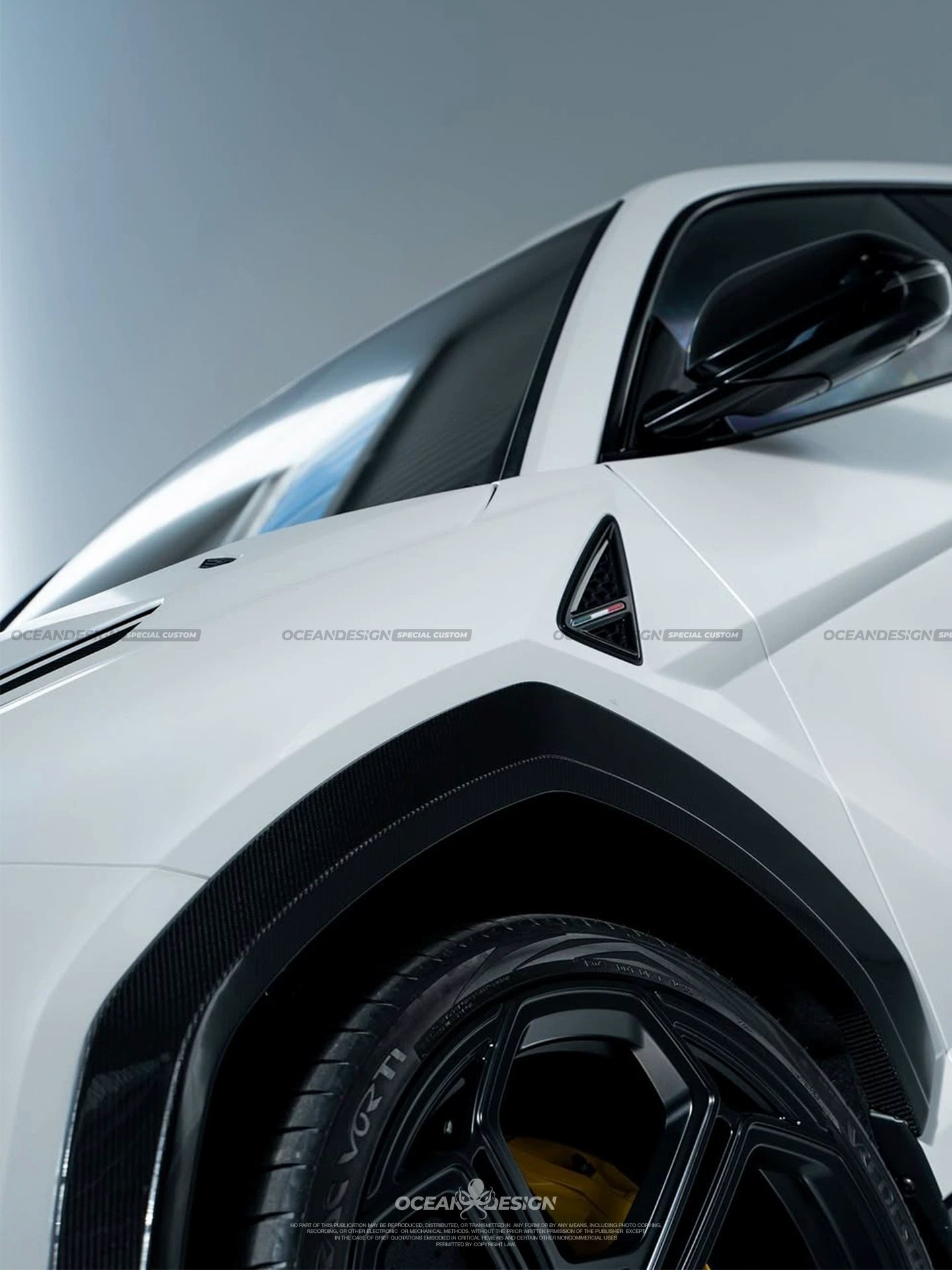 Lamborghini Urus S Ocean Design-Style Dry Carbon Fiber Aero Kit – Front Lip, Side Skirts, Wheel Arches, Hood & More