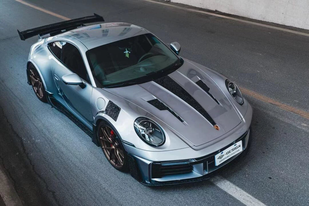 Porsche 911 992.1 Ghost-Style Dry Carbon Fiber Widebody Kit – Front & Rear Bumpers, Fenders, Wing, Hood