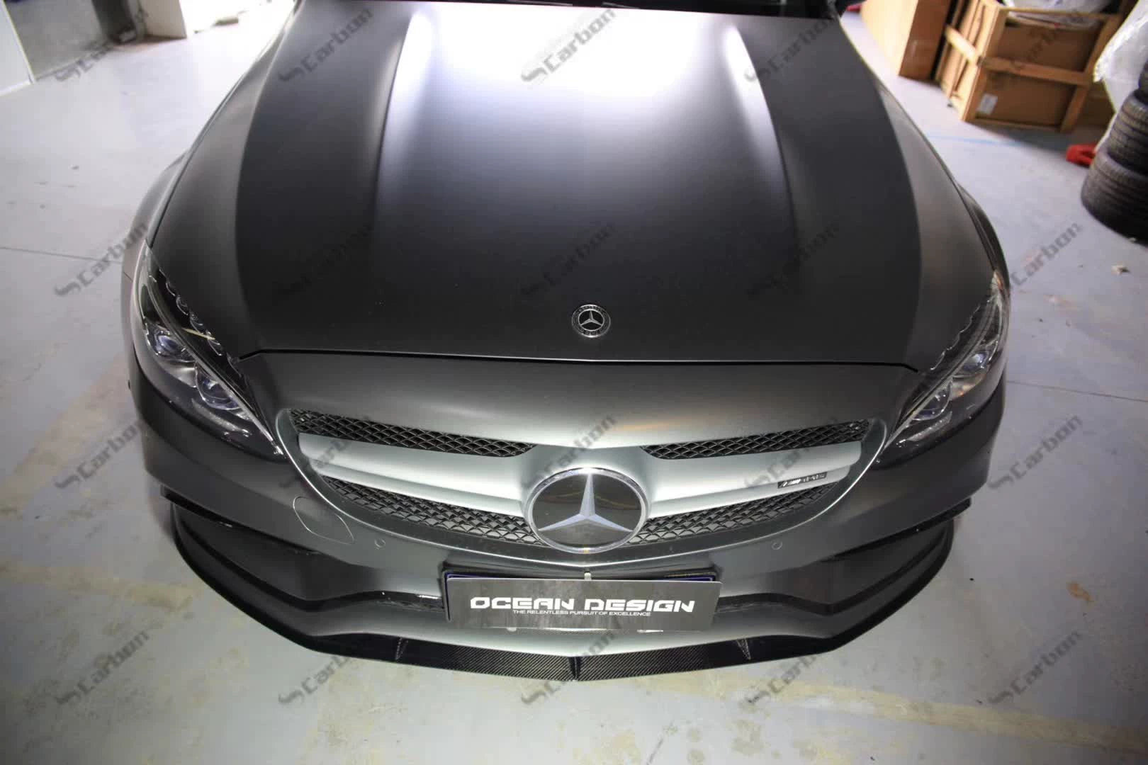 Mercedes-Benz C63 AMG Coupe W205 Edition One Style Carbon Fiber Aero Kit – Center Lip, Front Bumper Vents, Rear Lip, Rear Wing, Rear Diffuser