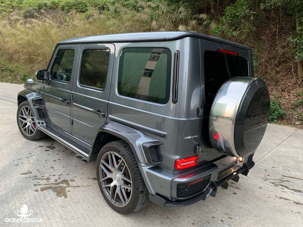 Mercedes-Benz G63 W464 G900 Rocket Style Dry Carbon Fiber Wide Aero Kit – Front Lip, Rear Lip, Rear Wing, Hood, Grille, Wheel Arches, Mirror Caps & Trim
