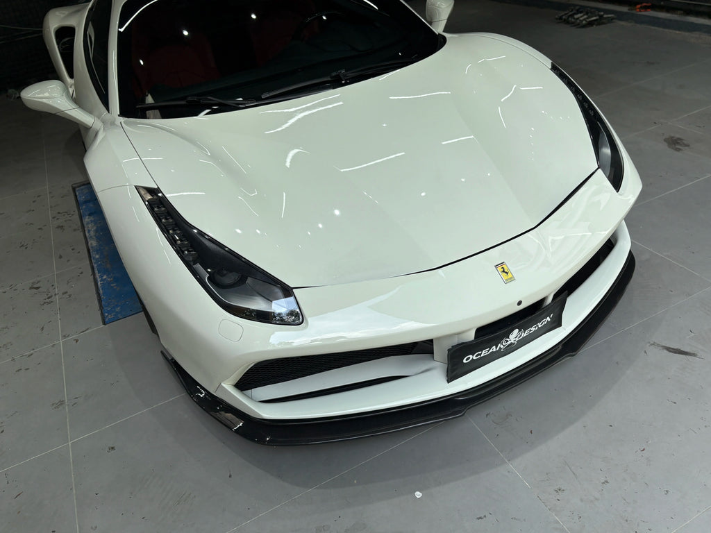 Ferrari 488 GTB Spider V-Style Dry Carbon Fiber Aero Kit – Front Lip, Side Skirts, Spoiler, Wing