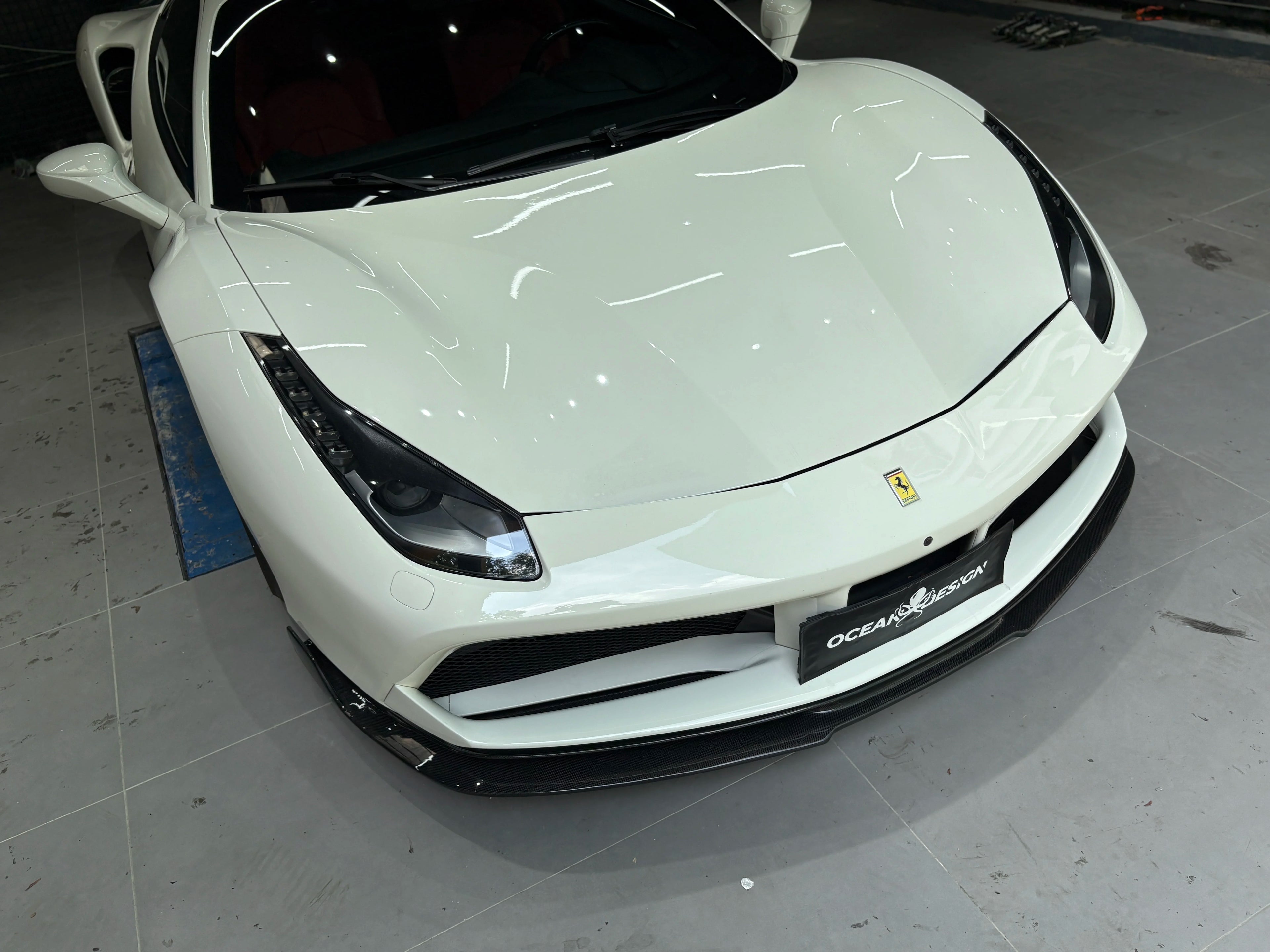 Ferrari 488 GTB Spider V-Style Dry Carbon Fiber Aero Kit – Front Lip, Side Skirts, Spoiler, Wing