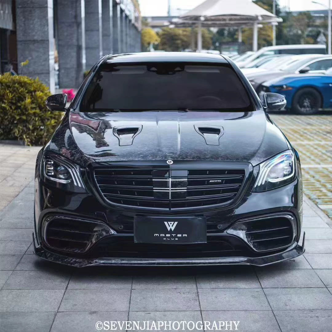 Mercedes-Benz S-Class S63 W222.2 MSY Style Carbon Fiber Aero Kit – Front Lip, Rear Bumper, Side Skirts, Rear Wing, Fender Flares, Hood, Mirror Covers