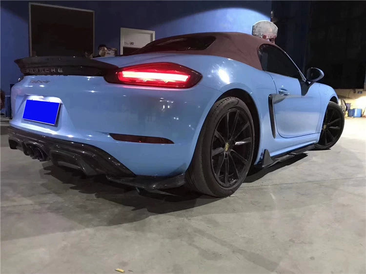 Porsche 718 Boxster Cayman A-Style Carbon Fiber Aero Kit – Front Lip, Side Skirts, Rear Lip, Corner Pieces