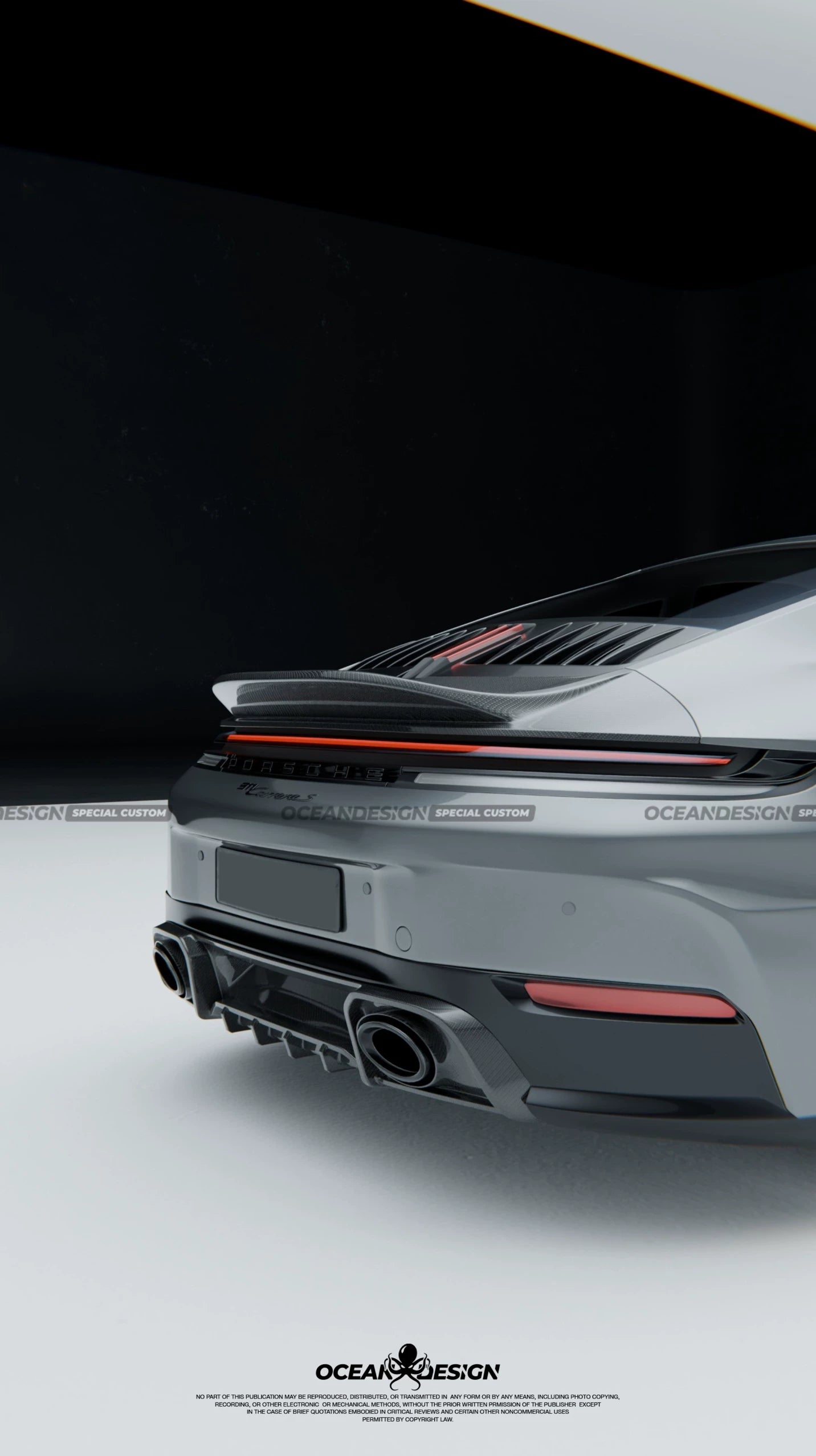 Porsche 911 992.2 Ocean Design-Style Dry Carbon Fiber Aero Kit – Front Lip, Side Skirts, Rear Lip, Wing