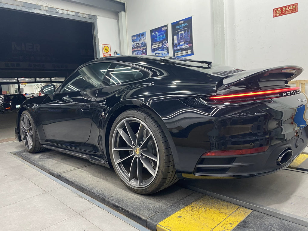 Porsche 911 992.1 Carrera to Turbo S-Style Carbon Fiber Aero Kit – Front Lip, Side Skirts, Rear Lip, Wing