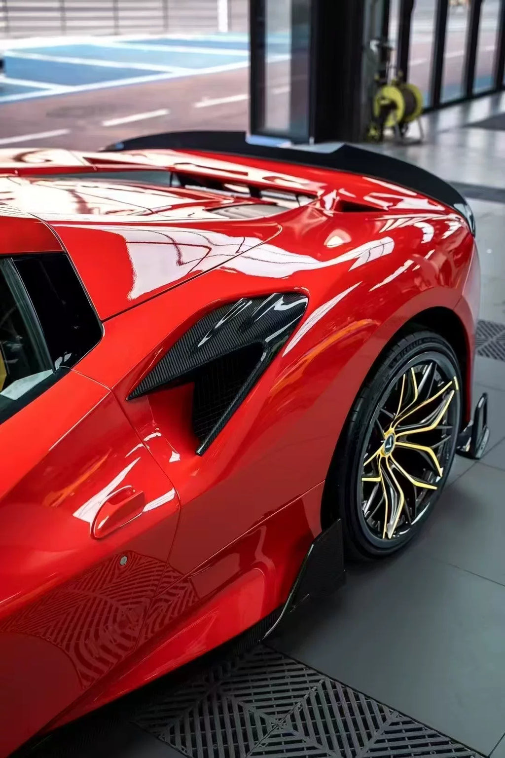 Ferrari F8 Tributo MSY-Style Dry Carbon Fiber Aero Kit – Front Lip, Side Skirts, Rear Lip, Wing, Canards & More
