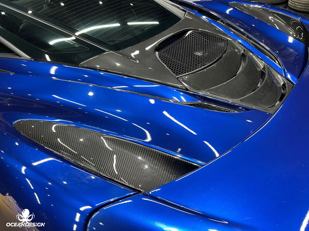 McLaren 720S 765LT-Style Dry Carbon Fiber Complete Aero Kit – Front & Rear Bumper / Wide Fenders / Side Skirts / Rear Wing / Front Lip / Hood