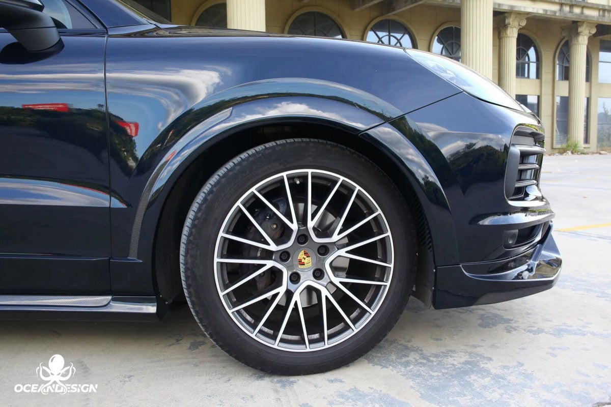 Porsche Cayenne OceanDesign OD-Style Carbon Fiber Aero Kit – Front Lip / Side Skirts / Rear Lip / Rear Wing / Front & Rear Fender Arches / Door Sills