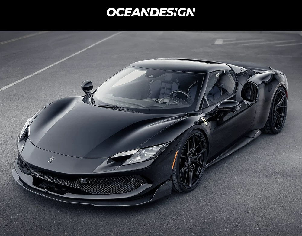 Ferrari 296 GTB RYFT Style Dry Carbon Fiber Aero Kit – Front Lip, Side Skirts, Rear Lip, Rear Wing