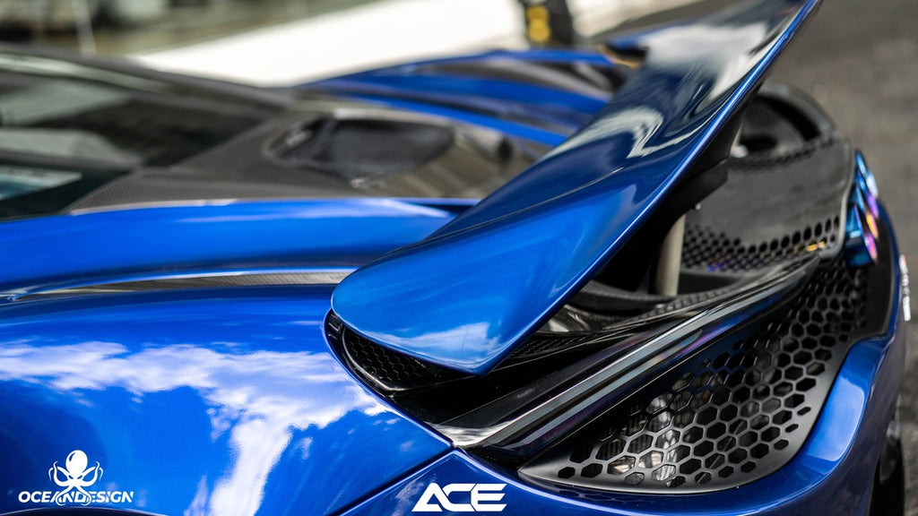 McLaren 720S 765LT-Style Dry Carbon Fiber Complete Aero Kit – Front & Rear Bumper / Wide Fenders / Side Skirts / Rear Wing / Front Lip / Hood