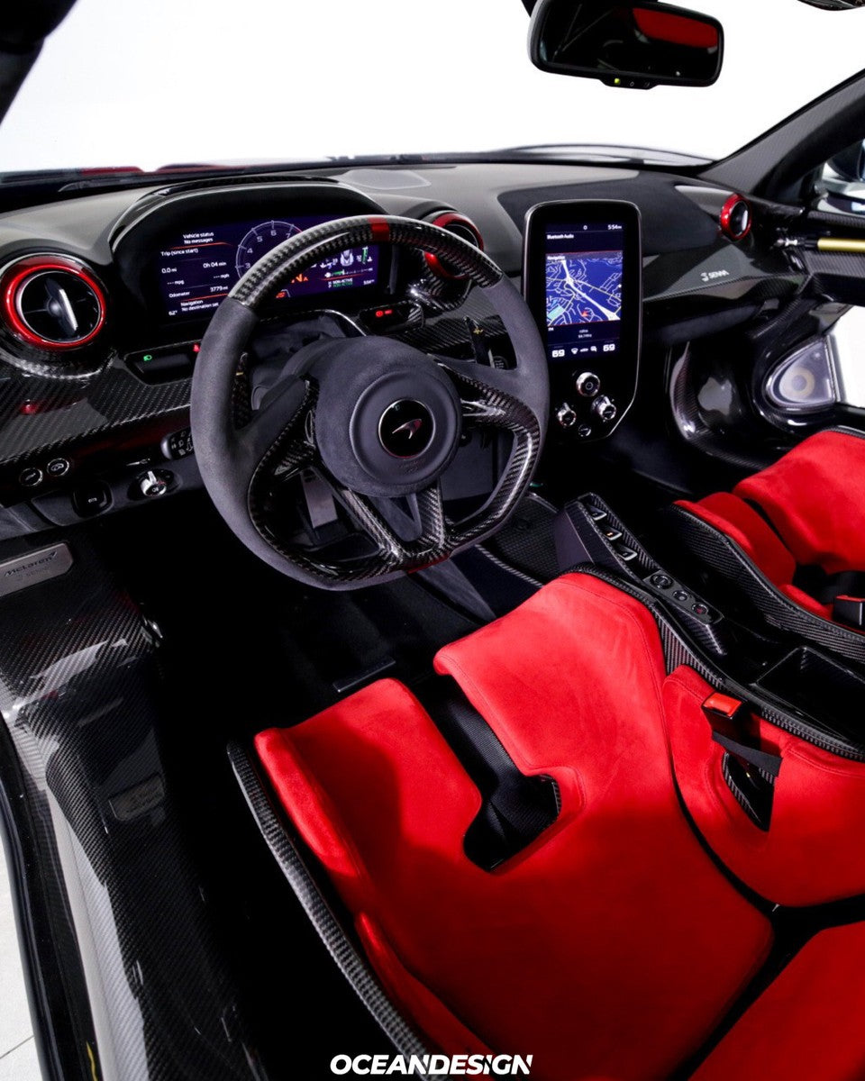McLaren Senna Style Dry Carbon Fiber One-Piece Racing Bucket Seat – Alcantara Lightweight
