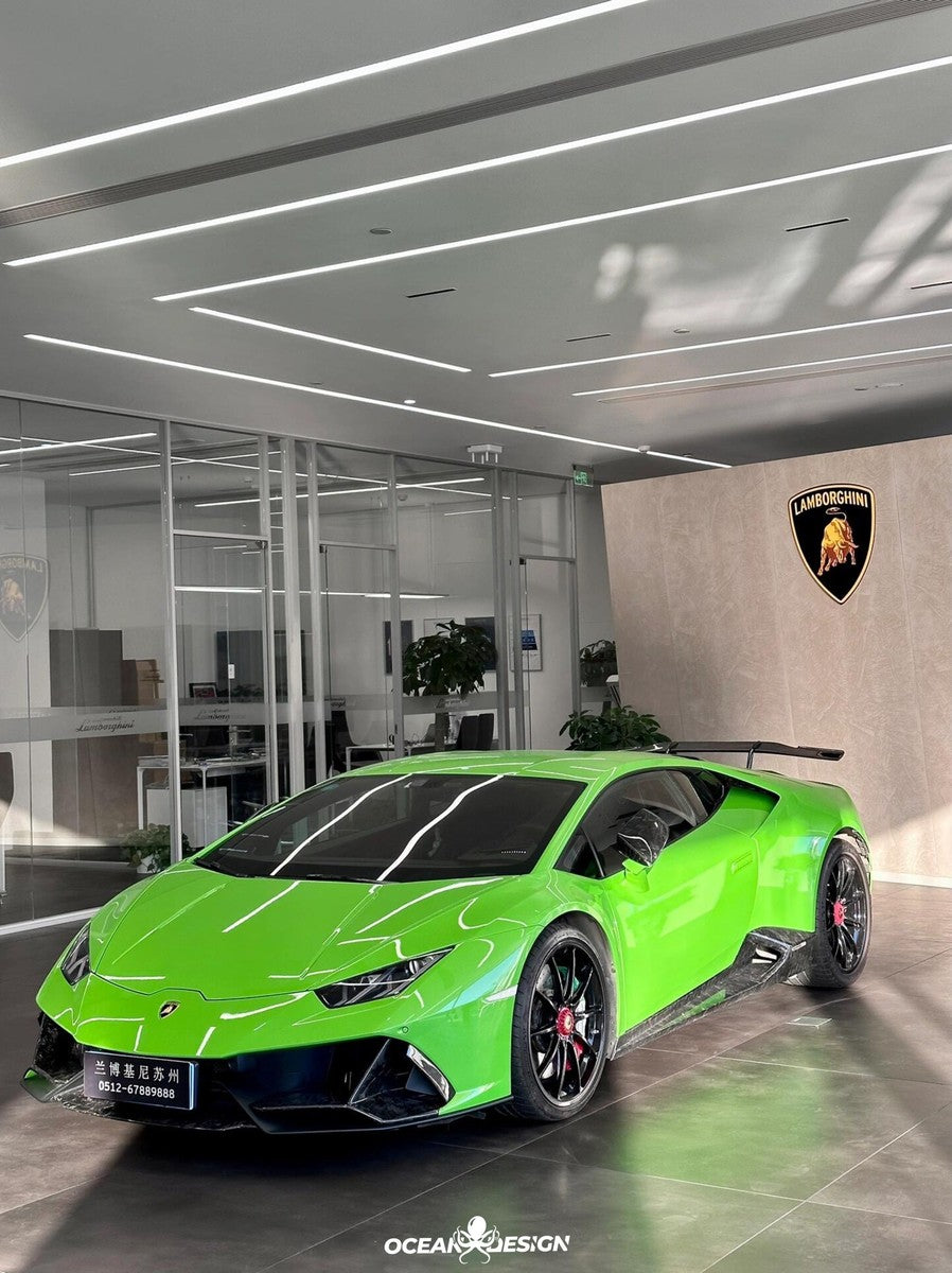 Lamborghini Huracan EVO N-Style Dry Carbon Fiber Aero Kit – Front Lip / Side Skirts / Rear Lip / Wing / 1016 Hood