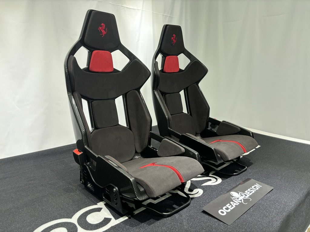 Porsche GW Style Dry Carbon Fiber One-Piece Racing Bucket Seat – Alcantara Lightweight