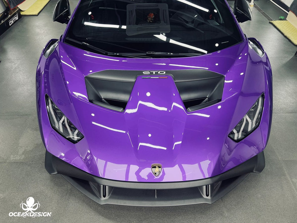 Lamborghini STO OEM Style Dry Carbon Fiber Aero Kit – Front Lip, Rear Lip, Rear Wing, Mirror Covers, Front Corner Pieces, Engine Bay Vents, Hood Vents