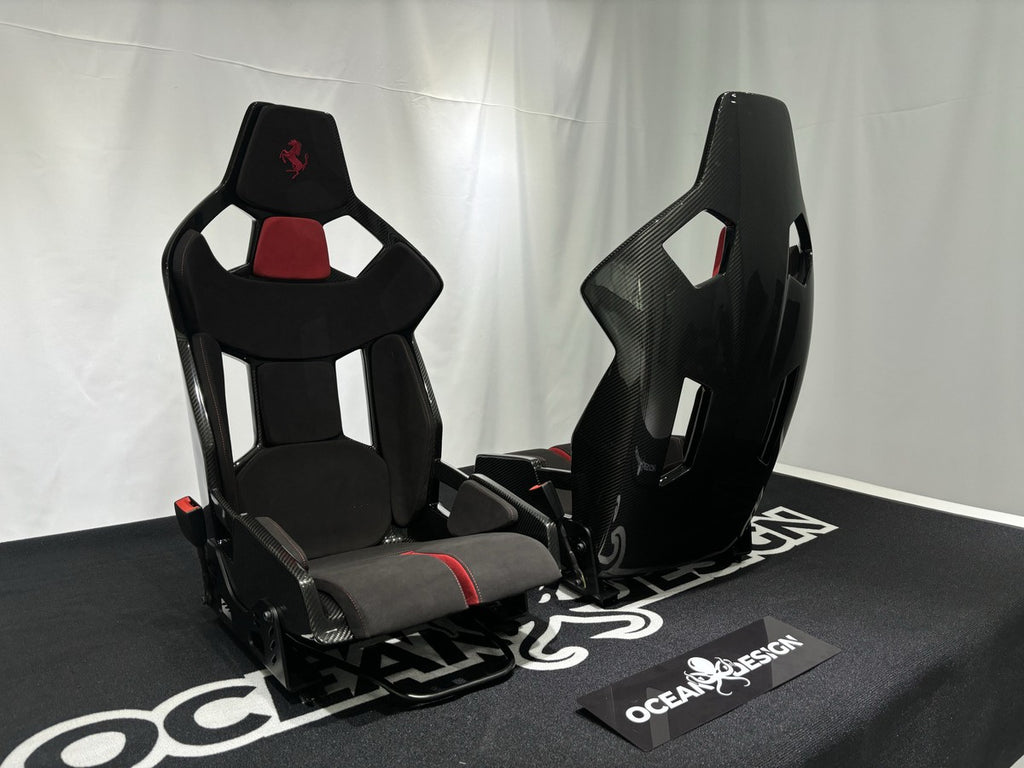 Porsche GW Style Dry Carbon Fiber One-Piece Racing Bucket Seat – Alcantara Lightweight