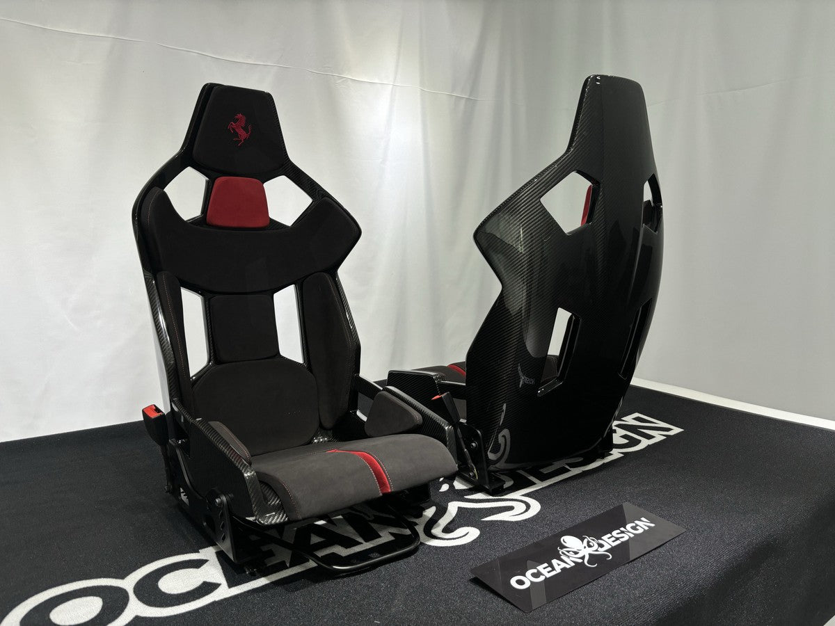 Porsche GW Style Dry Carbon Fiber One-Piece Racing Bucket Seat – Alcantara Lightweight