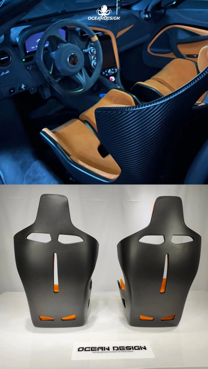 McLaren Senna Style Dry Carbon Fiber One-Piece Racing Bucket Seat – Alcantara Lightweight