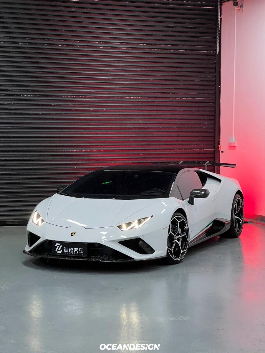Lamborghini Huracan EVO N-Style Dry Carbon Fiber Aero Kit – Front Lip / Side Skirts / Rear Lip / Wing / 1016 Hood