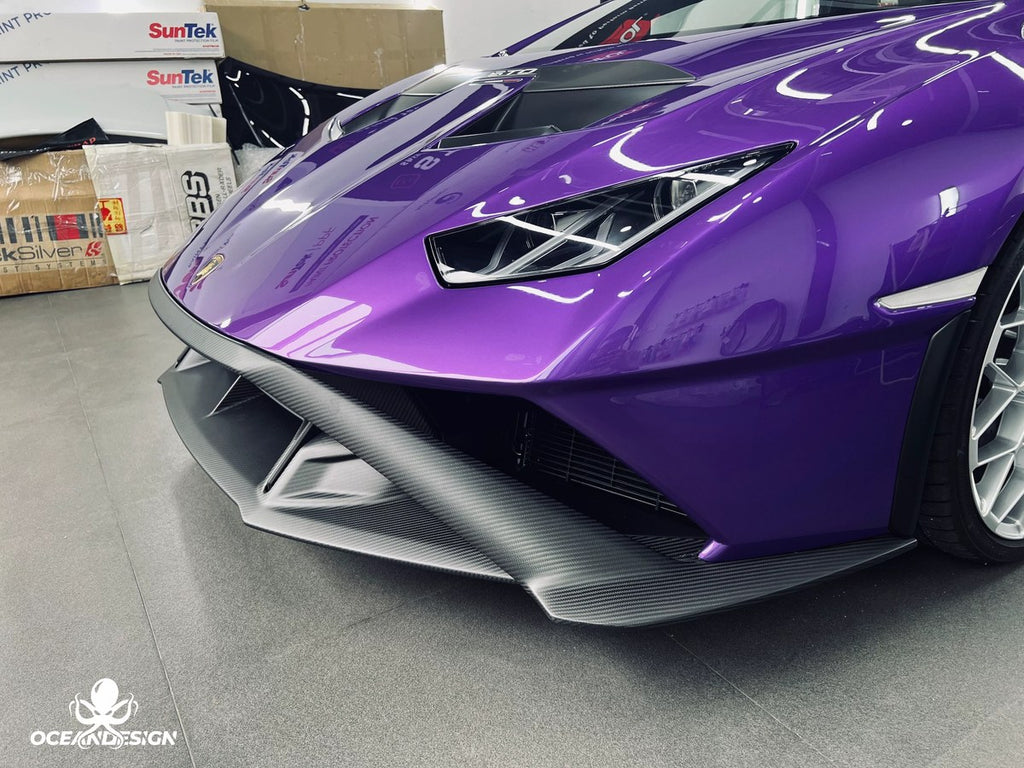 Lamborghini STO OEM Style Dry Carbon Fiber Aero Kit – Front Lip, Rear Lip, Rear Wing, Mirror Covers, Front Corner Pieces, Engine Bay Vents, Hood Vents