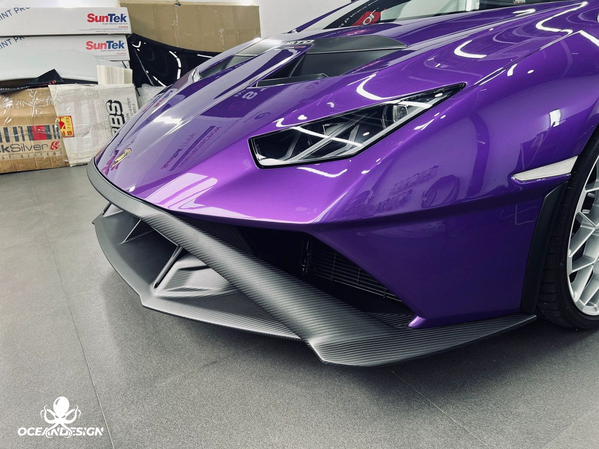 Lamborghini STO OEM Style Dry Carbon Fiber Aero Kit – Front Lip, Rear Lip, Rear Wing, Mirror Covers, Front Corner Pieces, Engine Bay Vents, Hood Vents