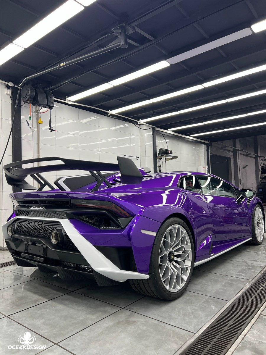Lamborghini STO OEM Style Dry Carbon Fiber Aero Kit – Front Lip, Rear Lip, Rear Wing, Mirror Covers, Front Corner Pieces, Engine Bay Vents, Hood Vents
