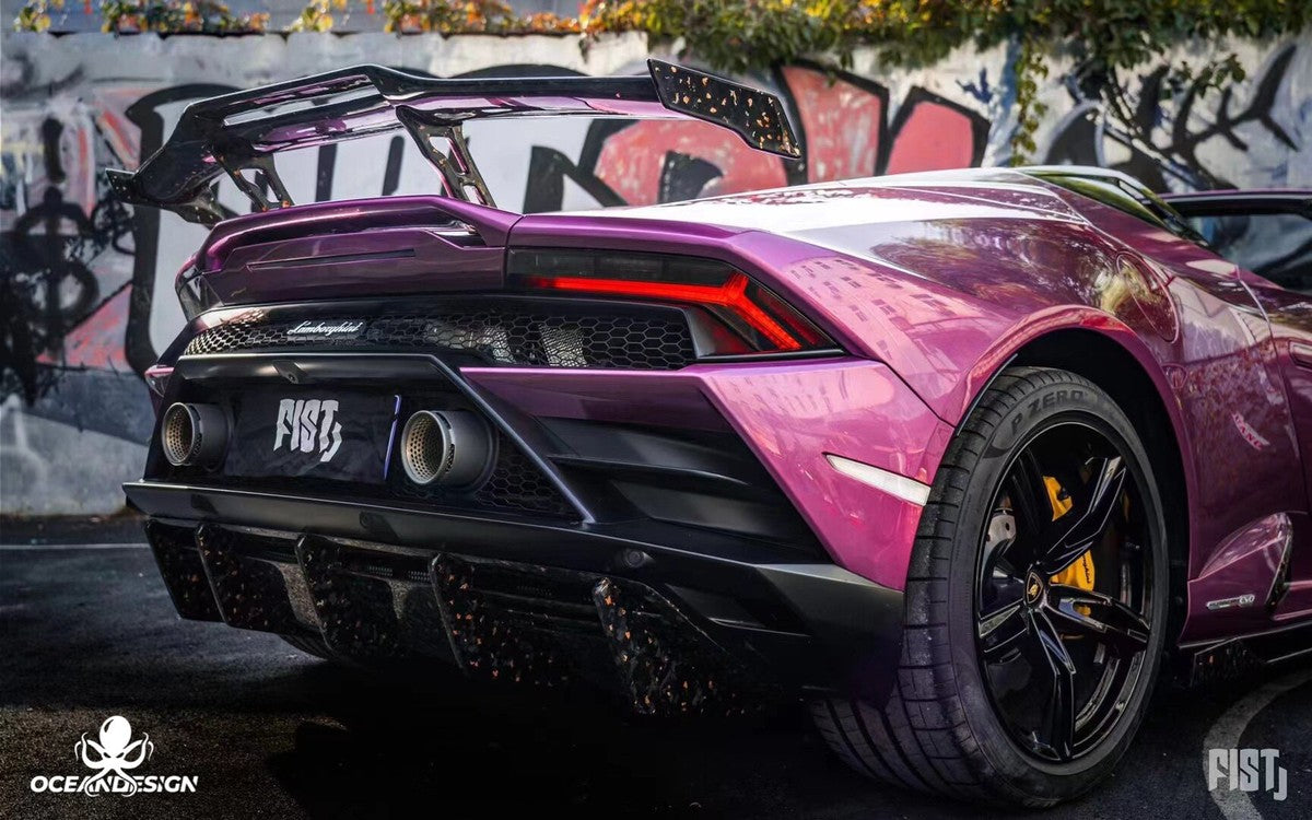 Lamborghini Huracan EVO RWD OD Style Dry Carbon Fiber Aero Kit – Front Lip / Side Skirts / Rear Lip / Wing / Hood / Mirrors