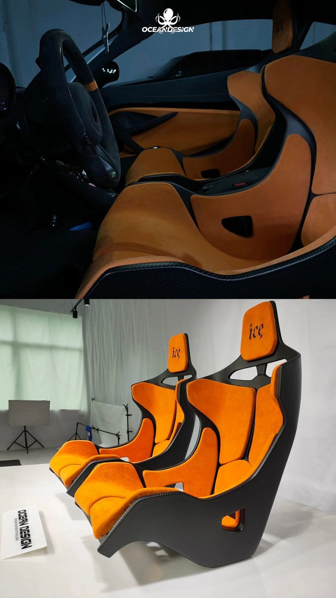 McLaren Senna Style Dry Carbon Fiber One-Piece Racing Bucket Seat – Alcantara Lightweight
