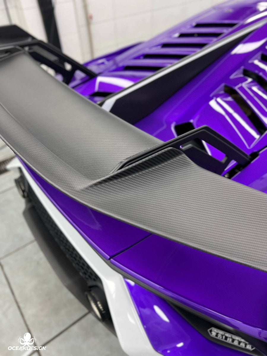 Lamborghini STO OEM Style Dry Carbon Fiber Aero Kit – Front Lip, Rear Lip, Rear Wing, Mirror Covers, Front Corner Pieces, Engine Bay Vents, Hood Vents