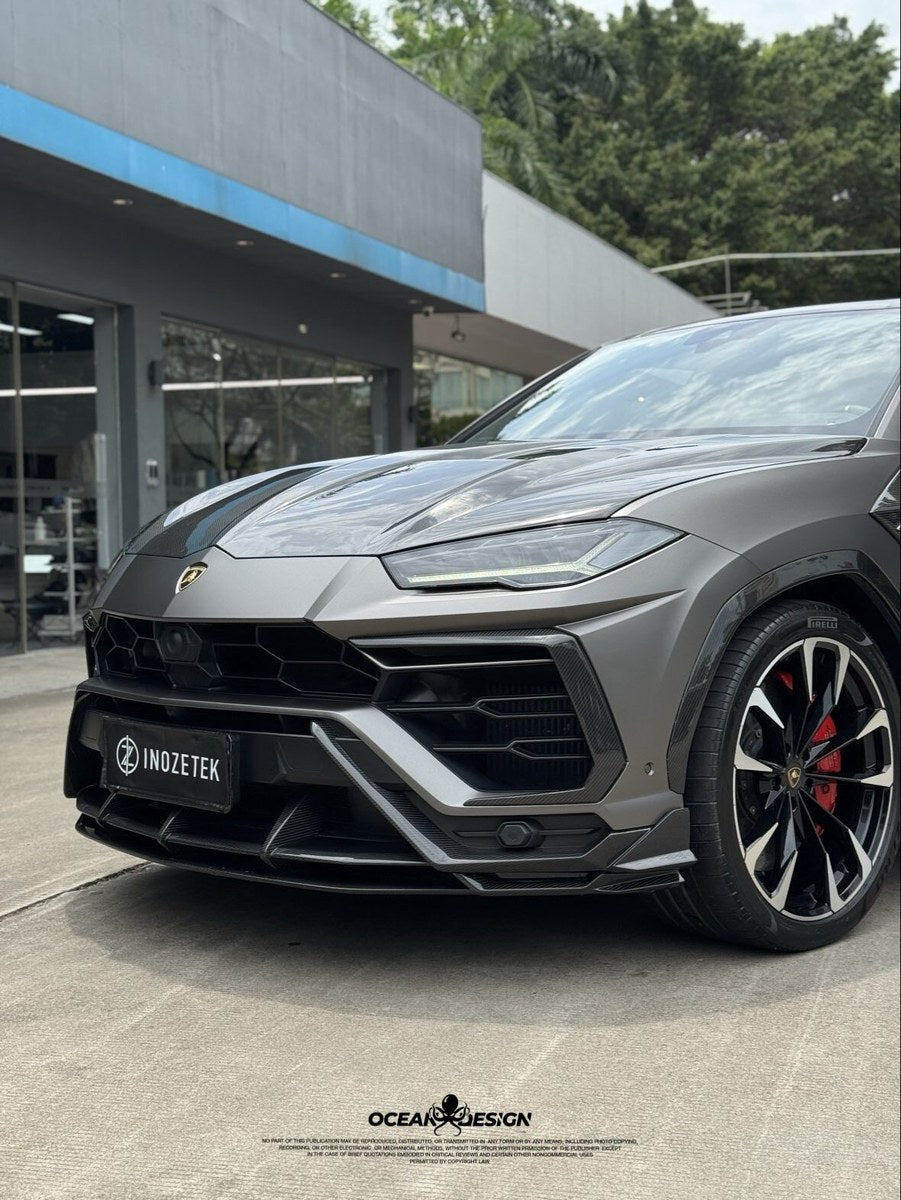 Lamborghini Urus Topcar Style Dry Carbon Fiber Aero Kit – Front Lip, Side Skirts, Rear Lip, Hood, Wing, Mirror Covers, Fender Trim, Wheel Arches, Air Vents, Interior Trim