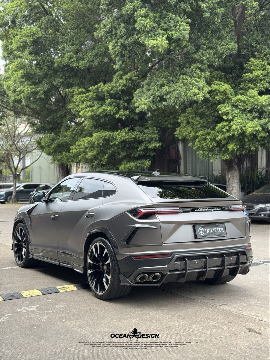 Lamborghini Urus Topcar Style Dry Carbon Fiber Aero Kit – Front Lip, Side Skirts, Rear Lip, Hood, Wing, Mirror Covers, Fender Trim, Wheel Arches, Air Vents, Interior Trim