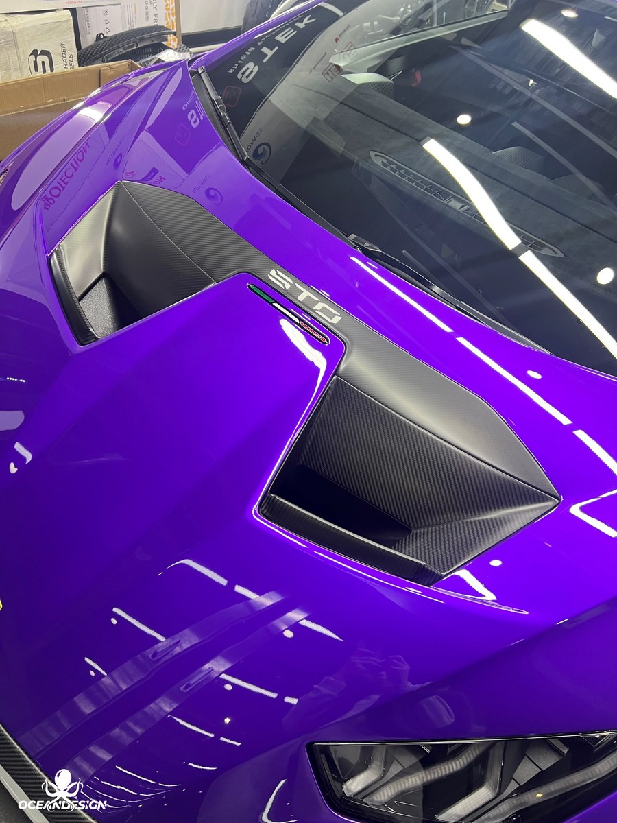 Lamborghini STO OEM Style Dry Carbon Fiber Aero Kit – Front Lip, Rear Lip, Rear Wing, Mirror Covers, Front Corner Pieces, Engine Bay Vents, Hood Vents