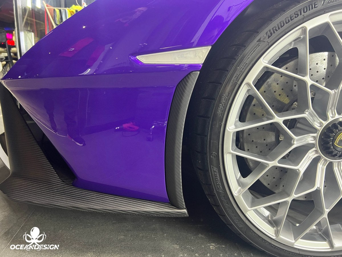 Lamborghini STO OEM Style Dry Carbon Fiber Aero Kit – Front Lip, Rear Lip, Rear Wing, Mirror Covers, Front Corner Pieces, Engine Bay Vents, Hood Vents