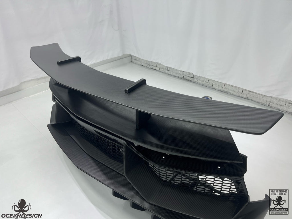 Lamborghini Aventador SV dry carbon fiber rear wing spoiler close-up