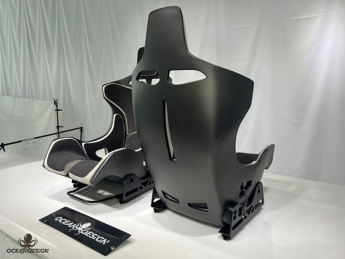McLaren Senna Style Dry Carbon Fiber One-Piece Racing Bucket Seat – Alcantara Lightweight