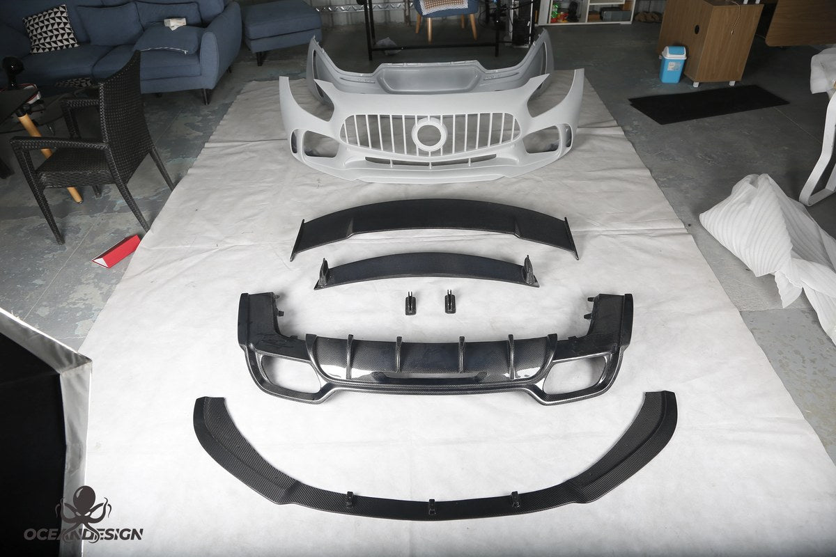 Mercedes-Benz AMG GT / GTC PD Style Carbon Fiber Aero Kit – Front Bumper, Rear Bumper, Front Lip, Rear Lip, Rear Wing, Side Skirts, Front Air Vents, Canards