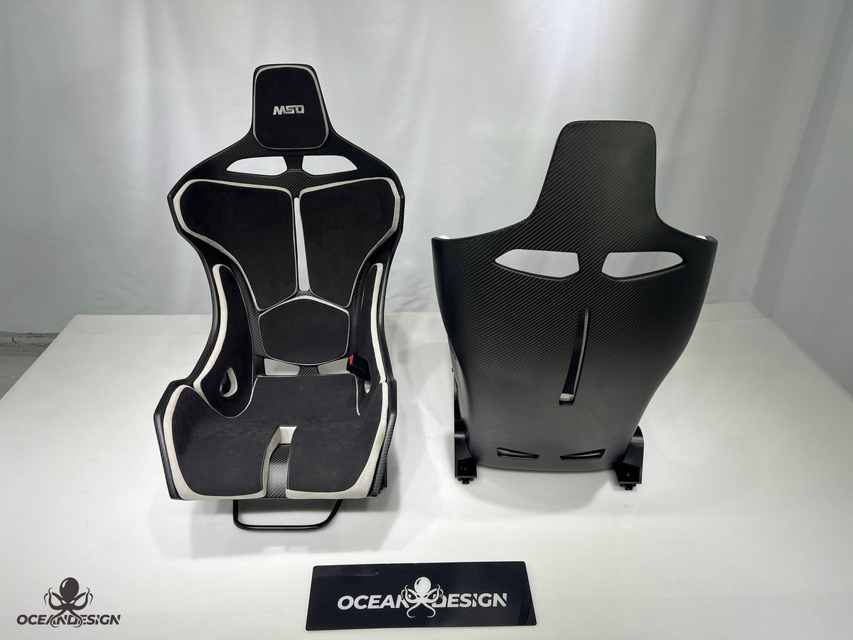 McLaren Senna Style Dry Carbon Fiber One-Piece Racing Bucket Seat – Alcantara Lightweight