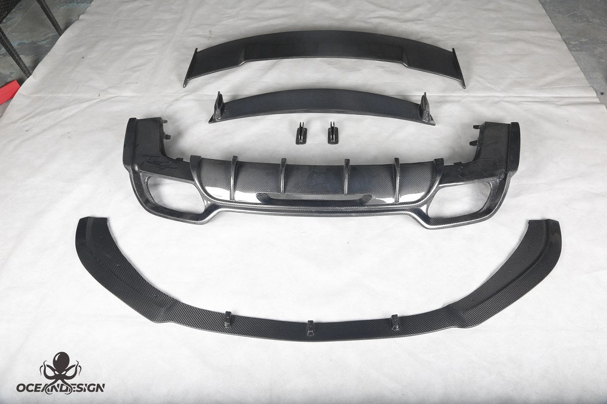 Mercedes-Benz AMG GT / GTC PD Style Carbon Fiber Aero Kit – Front Bumper, Rear Bumper, Front Lip, Rear Lip, Rear Wing, Side Skirts, Front Air Vents, Canards