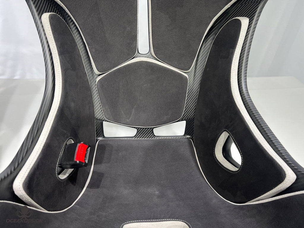 McLaren Senna Style Dry Carbon Fiber One-Piece Racing Bucket Seat – Alcantara Lightweight