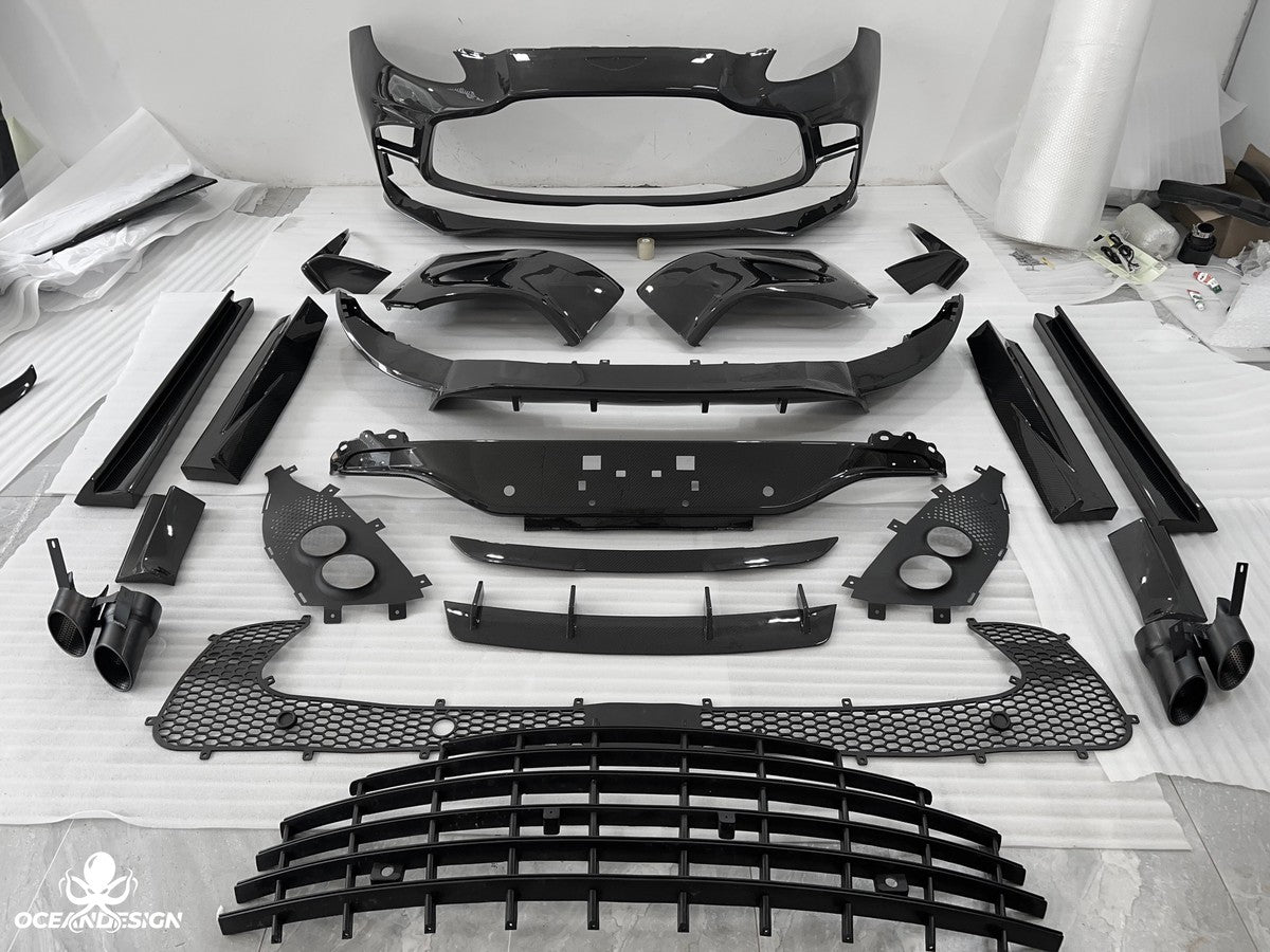 Aston Martin DBX / DBX 707 Dry Carbon Fiber Aero Kit – Front Bumper / Side Skirts / Rear Bumper / Wing / DRL