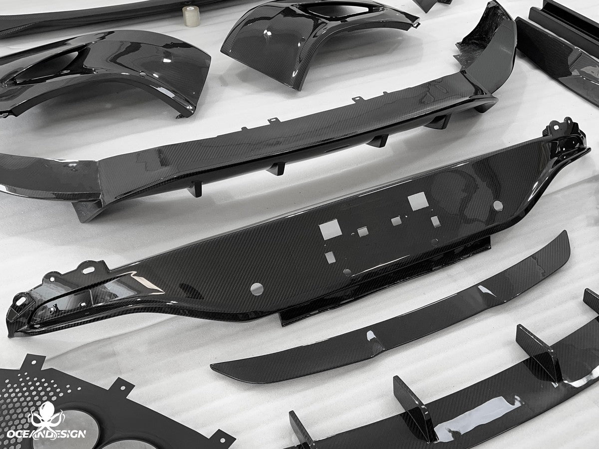 Aston Martin DBX / DBX 707 Dry Carbon Fiber Aero Kit – Front Bumper / Side Skirts / Rear Bumper / Wing / DRL