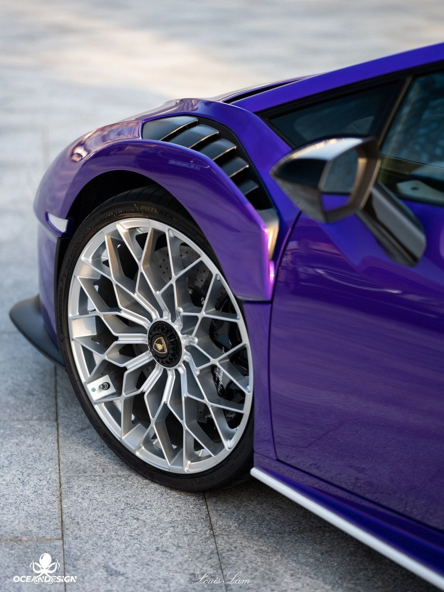 Lamborghini STO OEM Style Dry Carbon Fiber Aero Kit – Front Lip, Rear Lip, Rear Wing, Mirror Covers, Front Corner Pieces, Engine Bay Vents, Hood Vents