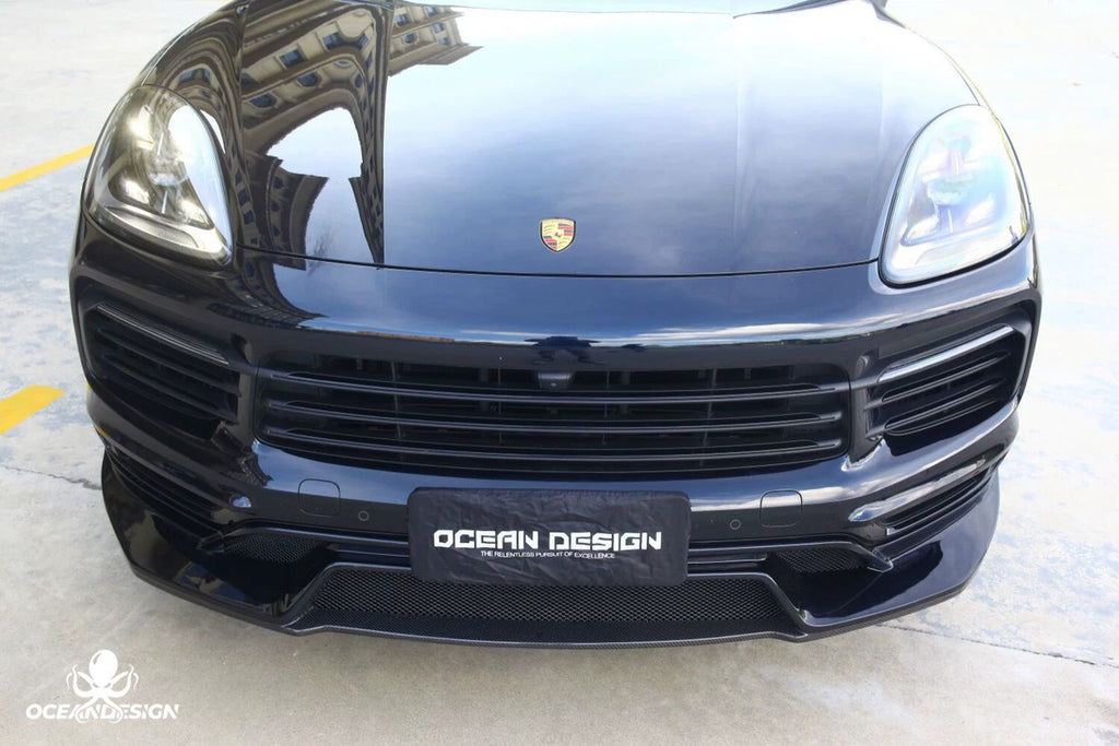 Porsche Cayenne OceanDesign OD-Style Carbon Fiber Aero Kit – Front Lip / Side Skirts / Rear Lip / Rear Wing / Front & Rear Fender Arches / Door Sills