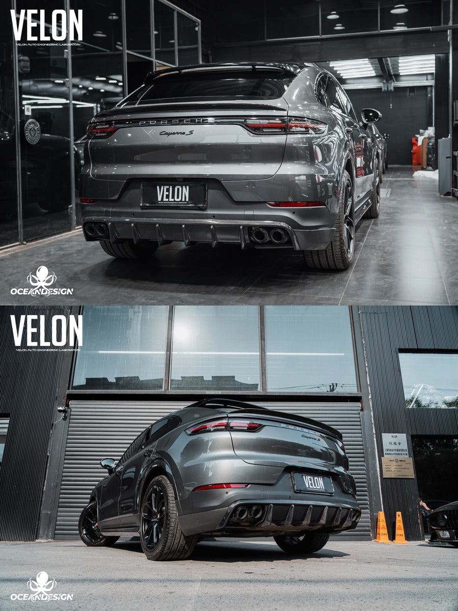 Porsche Cayenne OceanDesign OD-Style Carbon Fiber Aero Kit – Front Lip / Side Skirts / Rear Lip / Rear Wing / Front & Rear Fender Arches / Door Sills