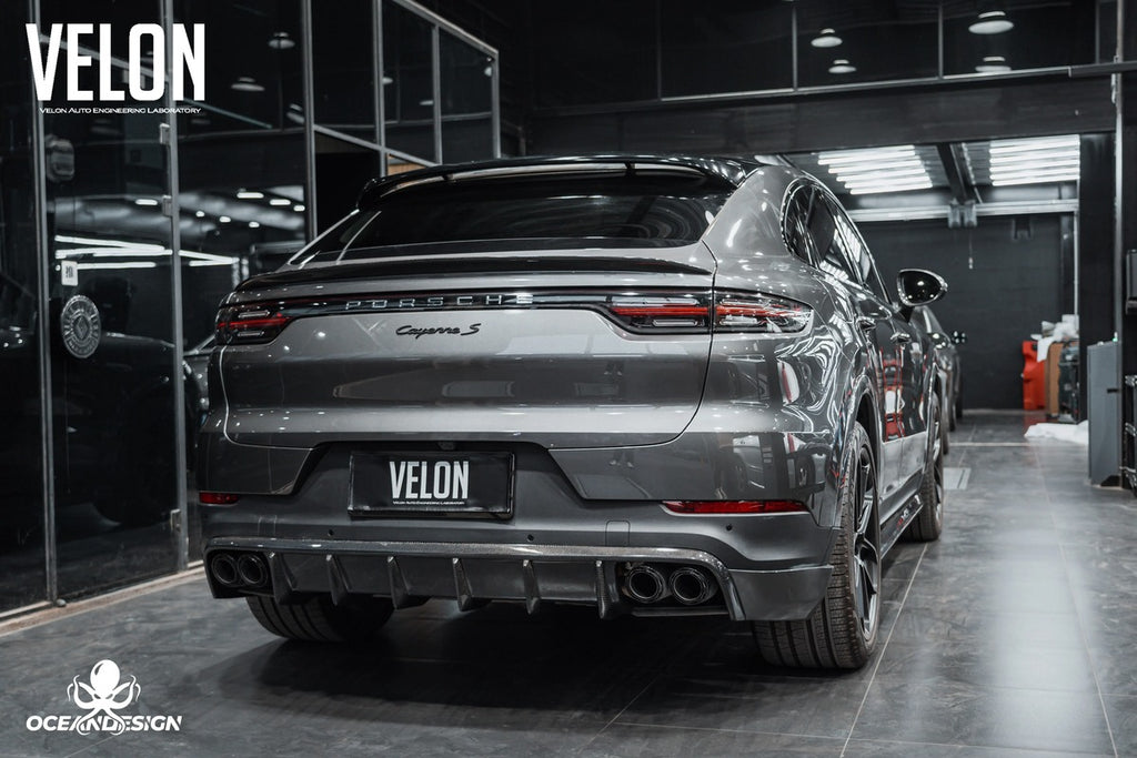 Porsche Cayenne OceanDesign OD-Style Carbon Fiber Aero Kit – Front Lip / Side Skirts / Rear Lip / Rear Wing / Front & Rear Fender Arches / Door Sills