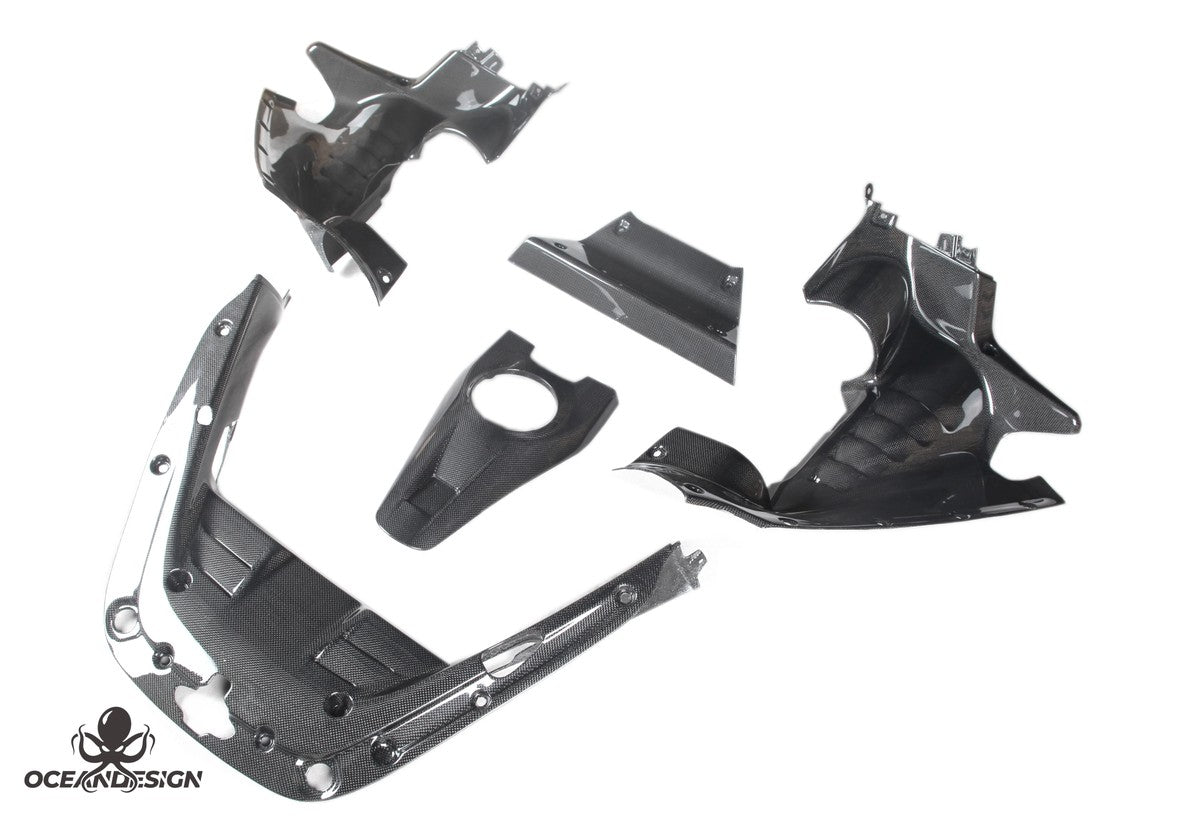 Ferrari SF90 OEM Style Dry Carbon Fiber Aero Kit – Front Lip, Side Skirts, Rear Lip, Track Wing, Engine Bay Trim, Mirror Covers, Door Panels, Fender Flares