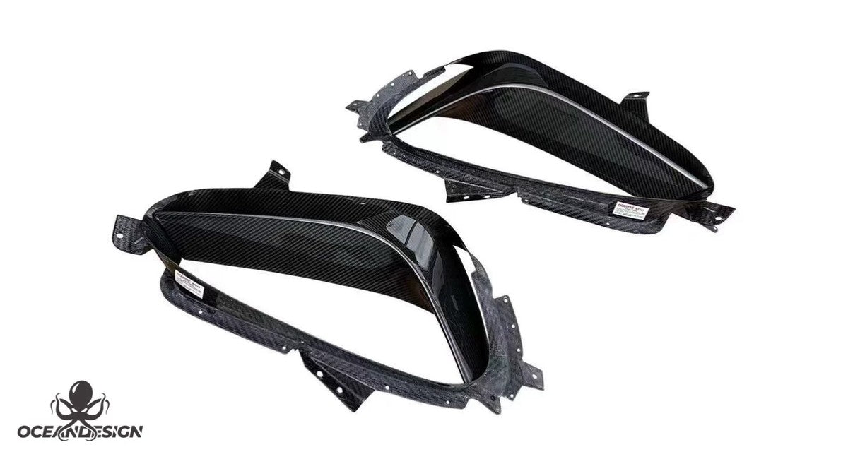 Ferrari SF90 OEM Style Dry Carbon Fiber Aero Kit – Front Lip, Side Skirts, Rear Lip, Track Wing, Engine Bay Trim, Mirror Covers, Door Panels, Fender Flares