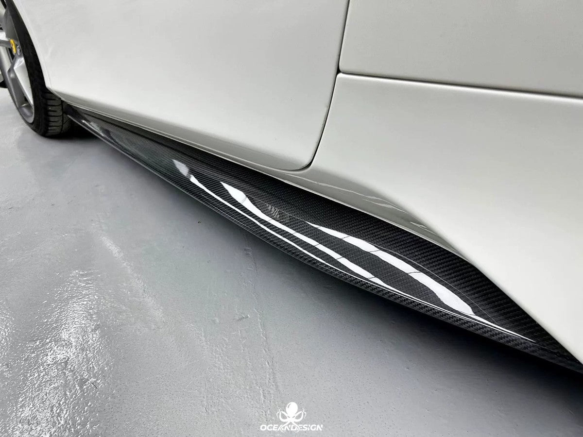 Ferrari 488 Pista Style Dry Carbon Fiber Full Aero Kit – Front Bumper, Rear Bumper, Hood, Side Skirts, Rear Wing, Front & Rear Lips